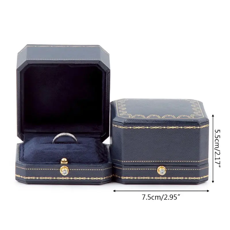 

Luxury Ring Box Vintage Design Jewelry Display Organiser Perfect Engagement Prop Valentine Wedding Gifts 97QE