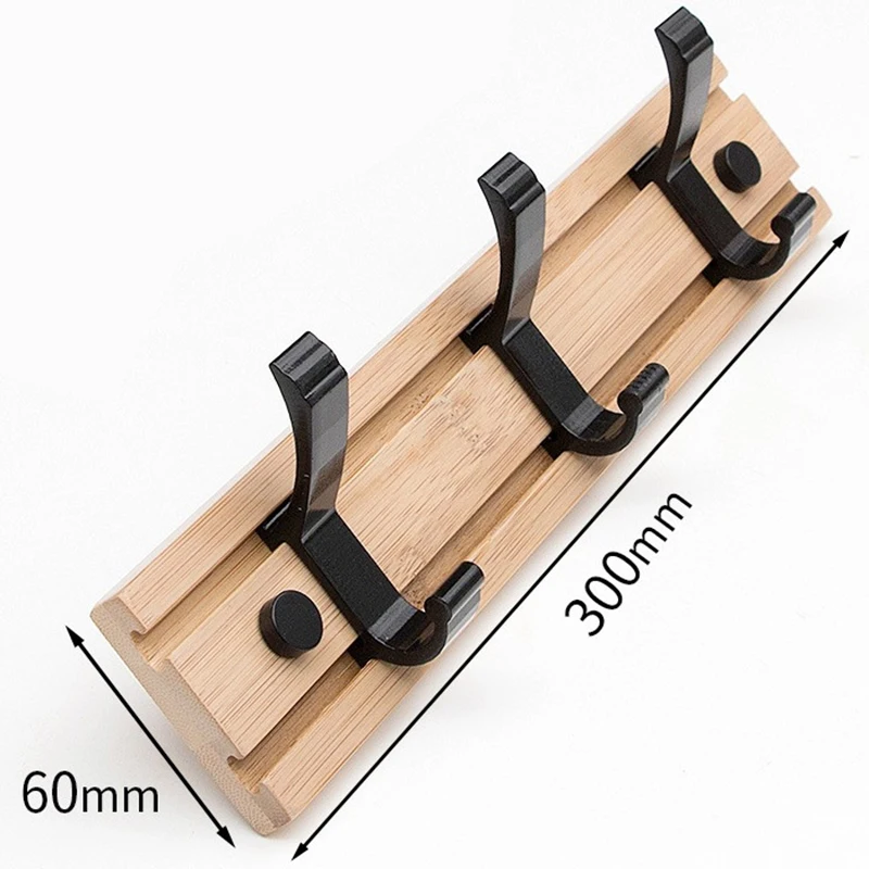 Подвижный крючок для пальто настенный бамбуковый сверхмощный со съемными