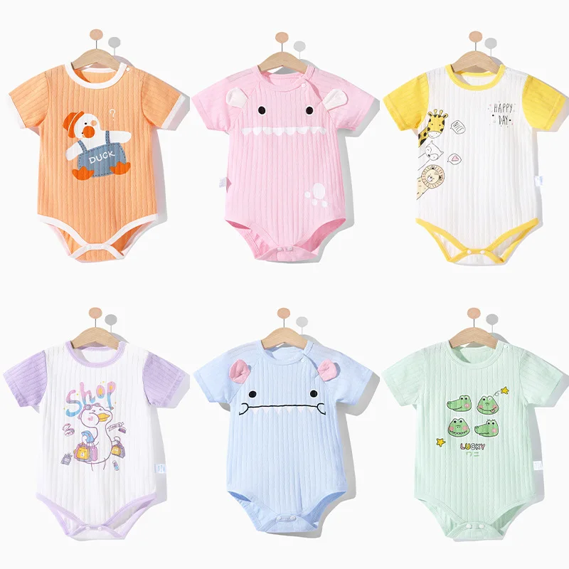 

Funny Newborn Baby Romper Infant Cotton Short Sleeve Baby Boy Girl Cartoon Clothes Girl Print Suit Born Crawling Baby 0-24M New