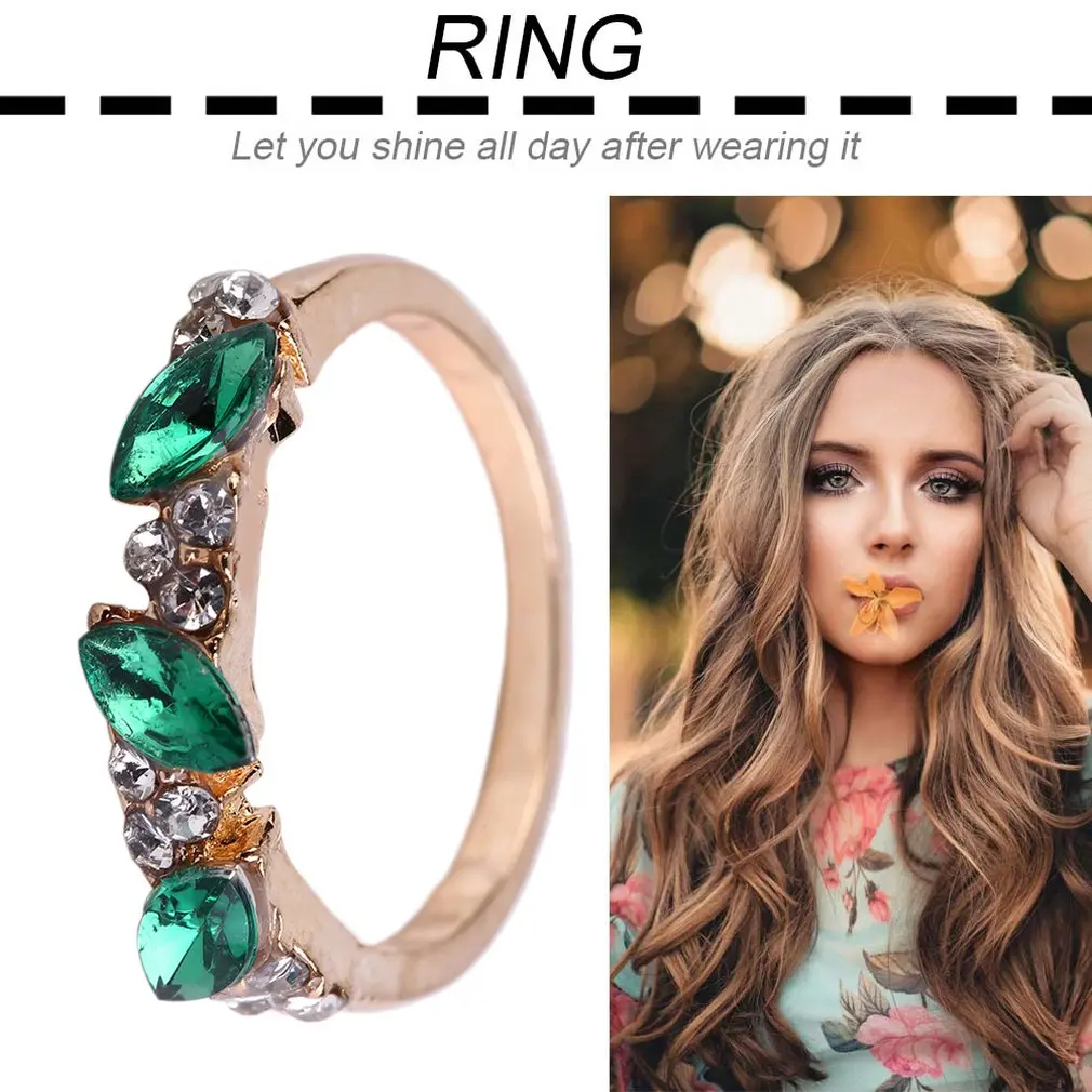 1 шт. винтажное ослепительное кольцо с синим кристаллом имитация изумруда стразы