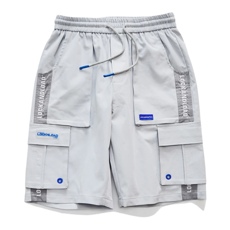 

Male Loose letter Shorts Man embroidery Short Pants Mens Hip Hop Casual pocket Shorts New Men Streetwear Cargo Shorts Pants