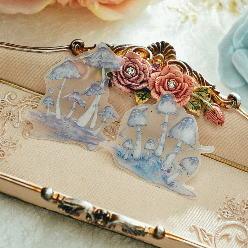 58 шт. прозрачные цветочные фотообои в винтажном стиле|Наклейки| |