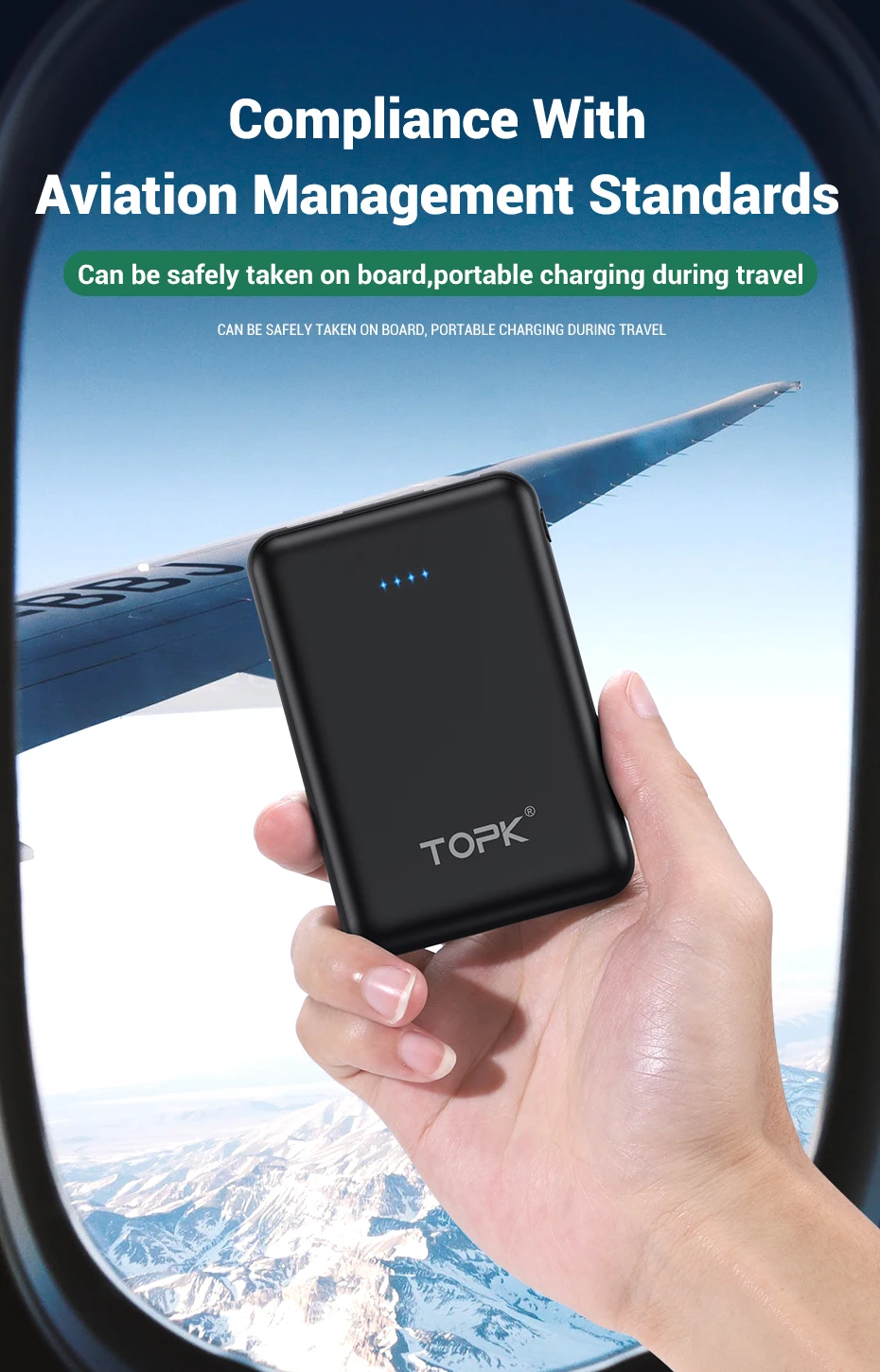 TOPK mi ni power Bank 5000 мАч портативное зарядное устройство power bank для iPhone Xiaomi mi 9 huawei samsung Внешний аккумулятор повербанк