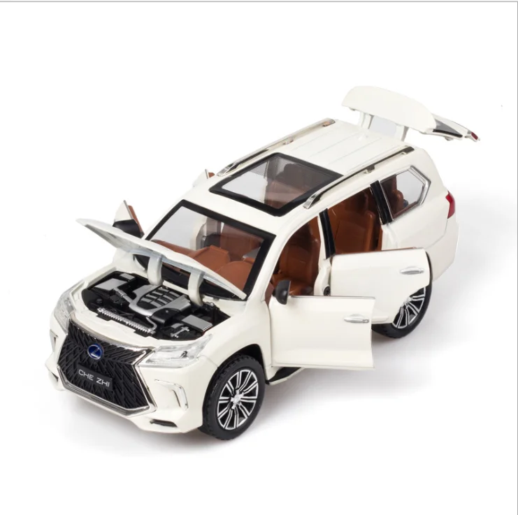 

1:24 Simulation Lexus LX570 Children's Toy Alloy Car Model Decoration Boy's Birthday Christmas New Year Gift White Car