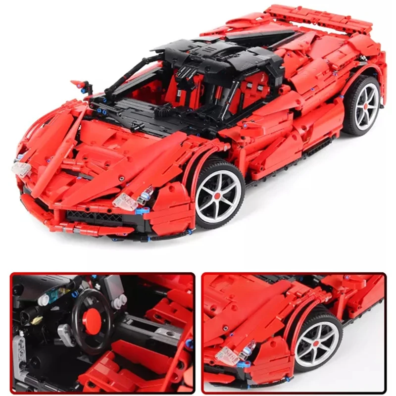 MOC супер красный Enzo Racers LaFerrari гоночный спортивный автомобиль строительные блоки наборы кирпичи подарок для детей игрушка совместимая техника