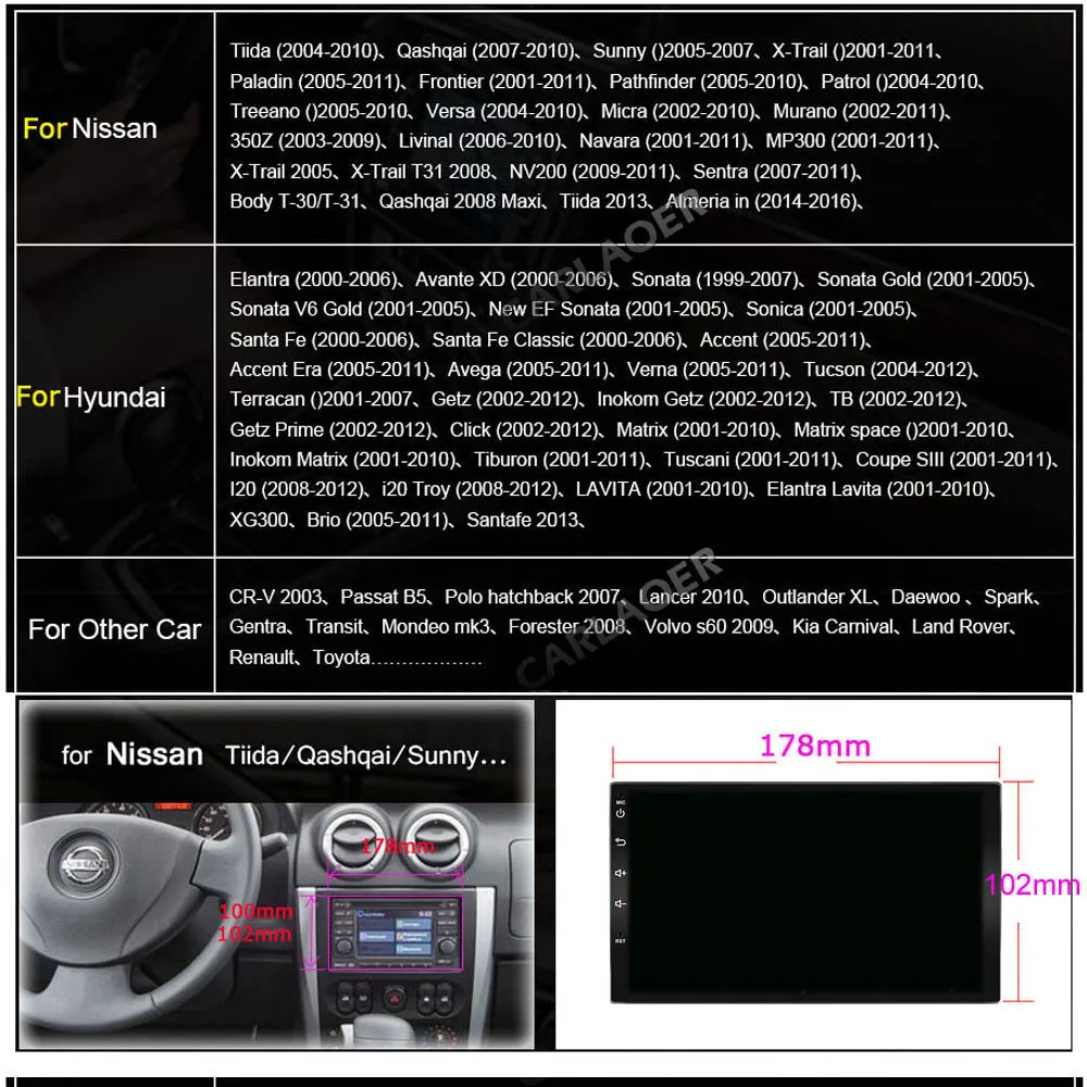 Автомобильный мультимедийный плеер Andriod gps навигация 2DIN HD Авторадио 4G WiFi USB FM 2 Din " автомобильный аудио Радио стерео видео 1G 2G ram