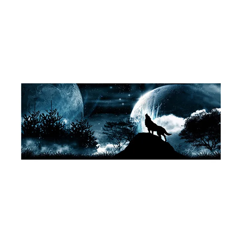 

1PCS Wolf Howling Snow Moon Sky Galaxy Auto Vinyl Decal Rear Window Sticker Car Body Racing Side Door Long Stripe Stickers