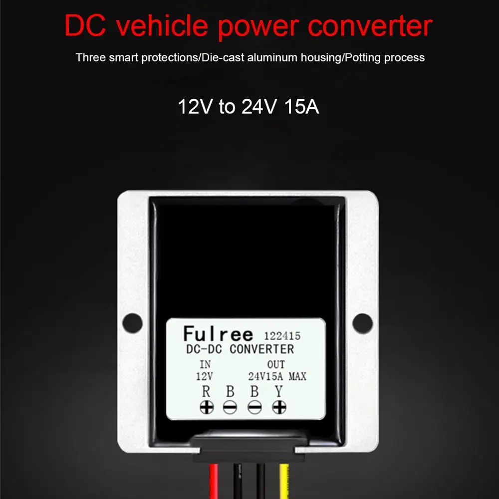 15A понижающий преобразователь постоянного тока 24 В в 12 регулятор напряжения для