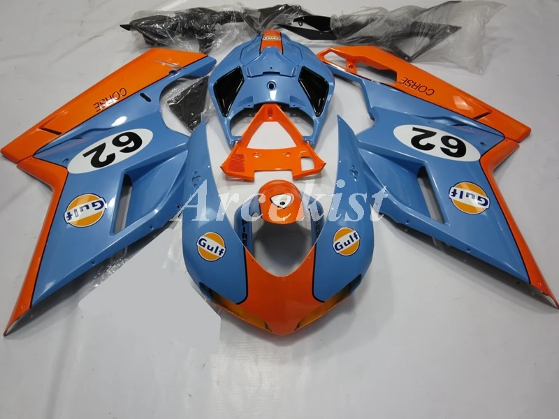 

New ABS Whole Fairings kit Fit for Ducati 848 evo 1098 1198 2007 2008 2009 2010 2011 07 08 09 10 11 Bodywork set orange blue