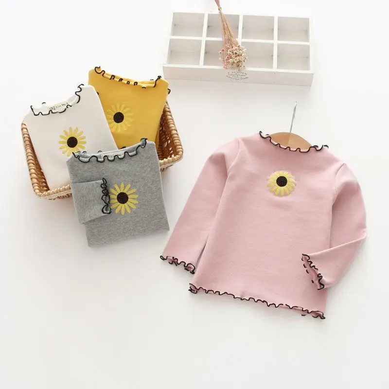 

1 2 3 4 5 Y Toddler Girls Shirts Flower Print Wood Ear Long Sleeve Tops Baby Girl Clothing Autumn 2019 Child Clothes Girl Shirt