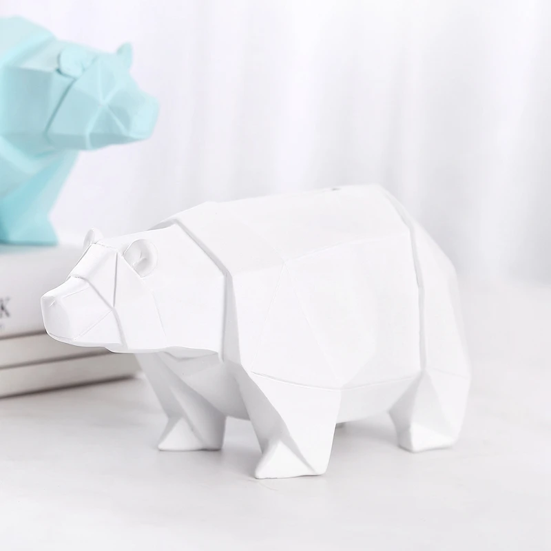 Копилка в виде белого медведя полимерное украшение для хранения монет животного