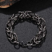 13mm wide stainless steel link chain bracelets mens wrist jewelry hip hop biker hand chain male wristband drop shipping gs0071