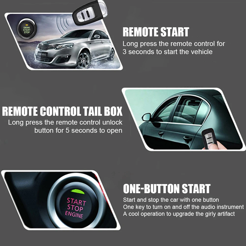 Smart Car Alarm System Keyless Entry Central Locking APP Control Autostart Engine Remote Start Stop Intelligent Ignition Kit | Автомобили