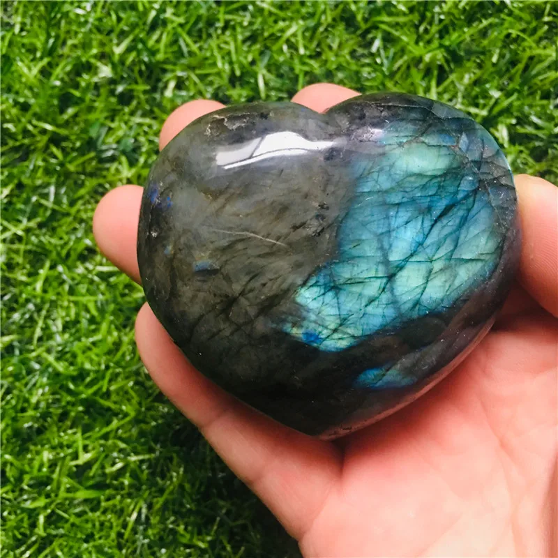 Природный кристалл лабрадор сердце красочное сердце|Камни| |