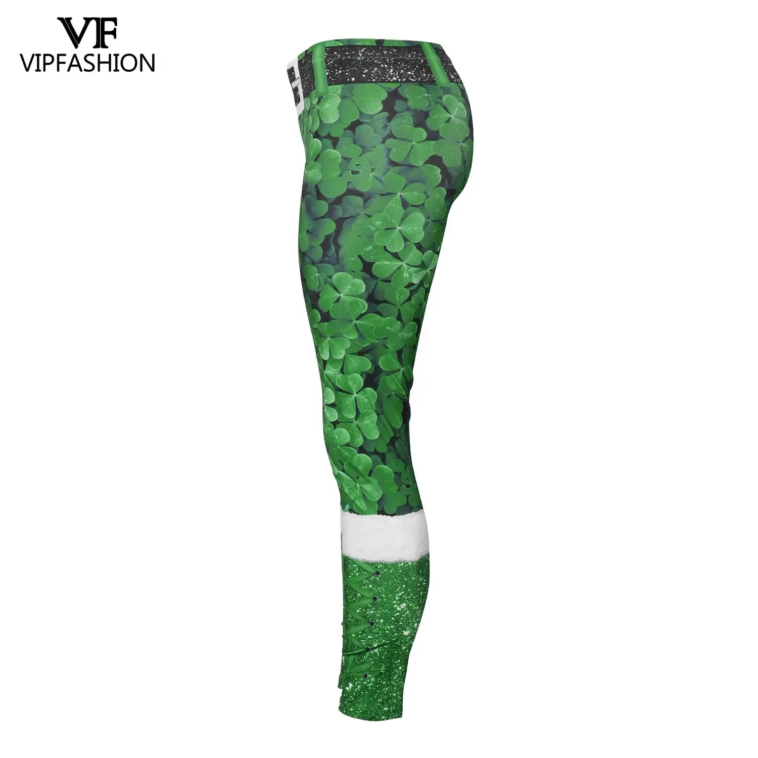 Модные женские леггинсы VIP 2020 нового дизайна на День Святого Патрика клевер удачи