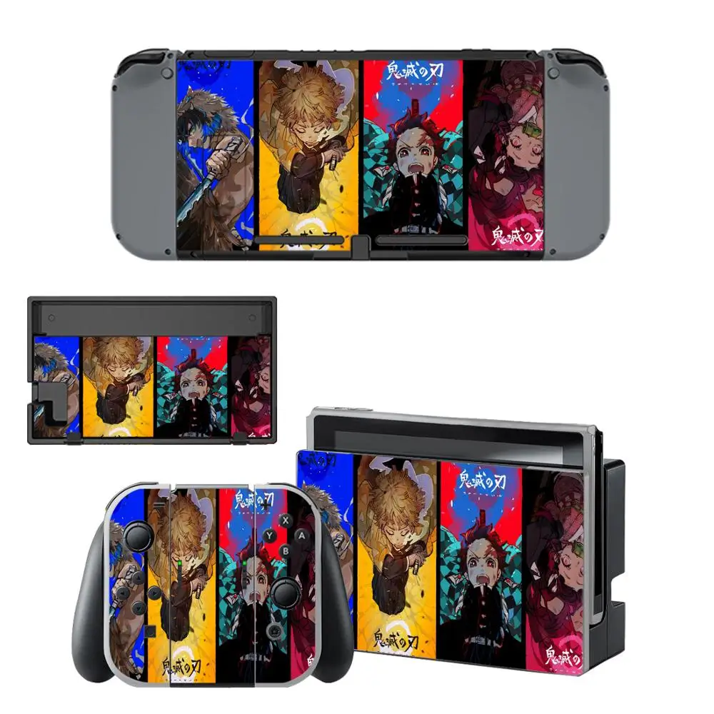 Demon Slayer: Kimetsu no Yaiba Skin Nintend Switch Sticker for Nintendo Switch Full Set Faceplate Stickers Console Joy-Con Dock images - 6