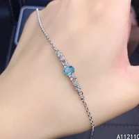 fine jewelry 925 sterling silver inset with natural gemstone womens luxury classic plant apatite hand bracelet support detectio