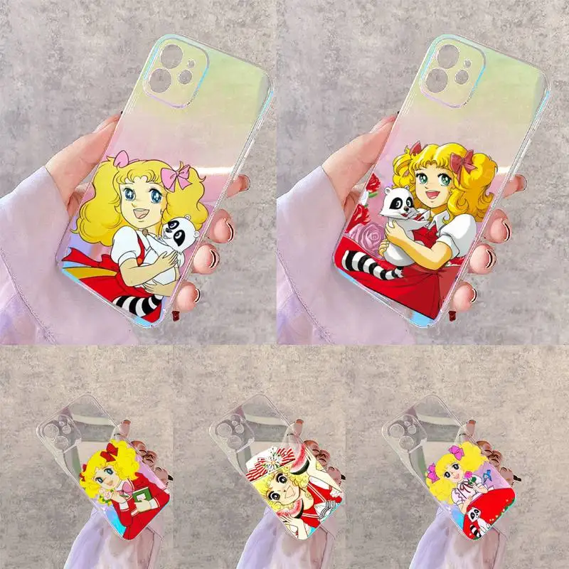 

Anime Manga Candy Phone Case for iPhone xiaomi redmi 7 8 9 11 12 10 S X XS XR MINI Pro Max Plus laser Transparent