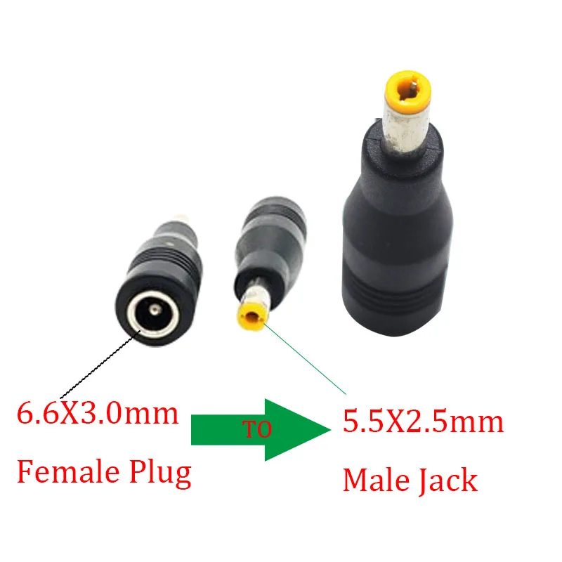 

10Pcs DC Power Plug Jack Connector DC 5.5*2.5mm Male to 6.3*3.0mm Female DC Converter Adapter 5.5*2.5 to 6.3x3.0 mm For Laptop