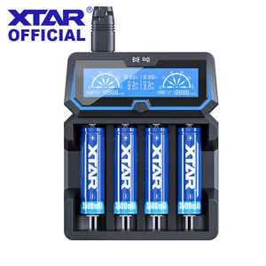 xtar fast battery charger x4 lcd display charging 18750 26650 21700 18350 aa aaa 3 7v 1 2v rechargeable battery charger 18650 free global shipping
