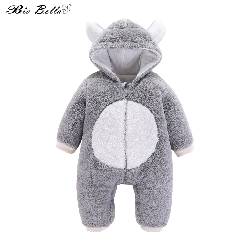 

Newborn Baby Winter Hoodie Clothes Boys Girls Clothing 0-12m Boy Jumpsuit Animal Cotton Fleece Romper Warm Clothing for Kids