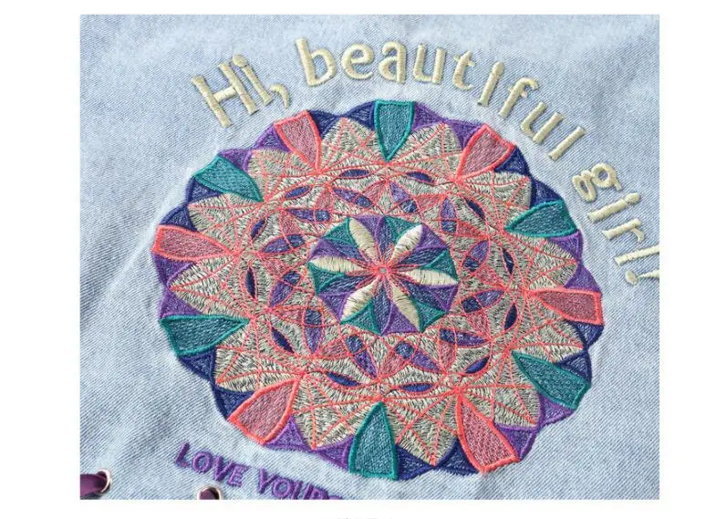 

New loose denim women's jacket BF loose student embroidery short denim women's jacket 2019 autumn