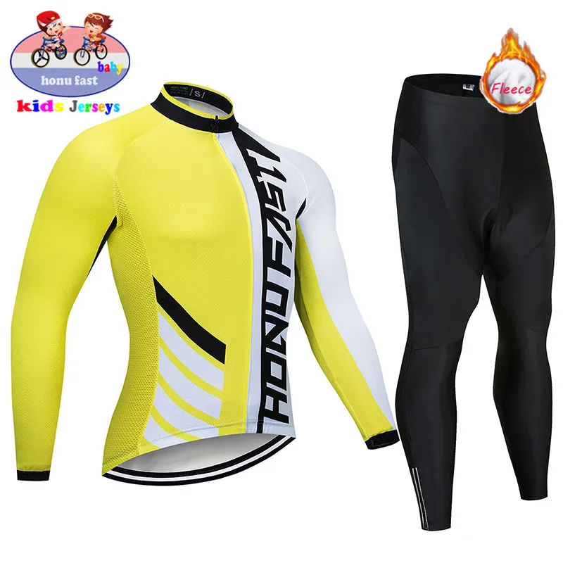 long sleeve Set 1 Детская команда nvvtrek, коллекция года, зимний комплект одежды из быстросохнущей Джерси для велоспорта, одежда спортивный костюм для улицы Ropa de bicicleta - Цвет: long sleeve Set 1
