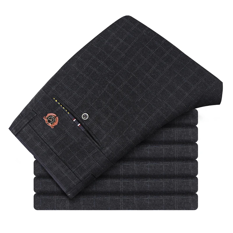 

Plaid Pants Men British Slim Fit Dress Pants Men Plus Size Pantalon Carreaux Homme Casual Formal Pants for Men