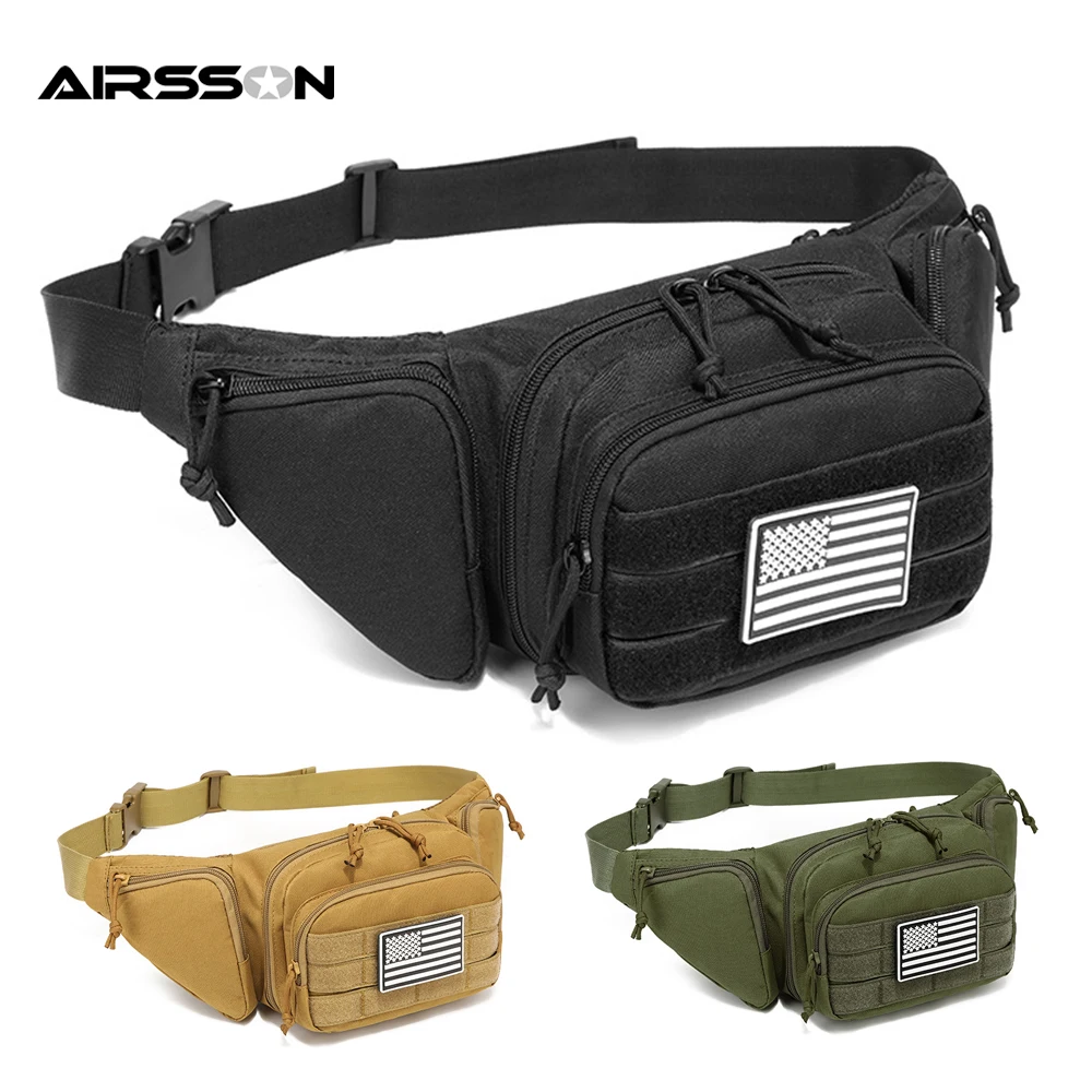 

Outdoor Tactical Waist Bag Gun Holster Molle Military Combat Waist Fanny Pack Utility Nylon Shoulder Bag for Hunting Camping