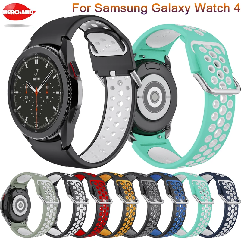 

Silicone Strap Compatible For Samsung Galaxy Watch 4 classic 46mm 42mm / Watch4 44mm 40mm Band Replacement Watchbands Bracelet