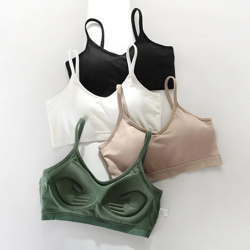 

Women Bras Seamless Pure Cotton No Steel Ring Women Underwear Chest Pad Sports Bra Tube Top Sexy Fitness Underwear