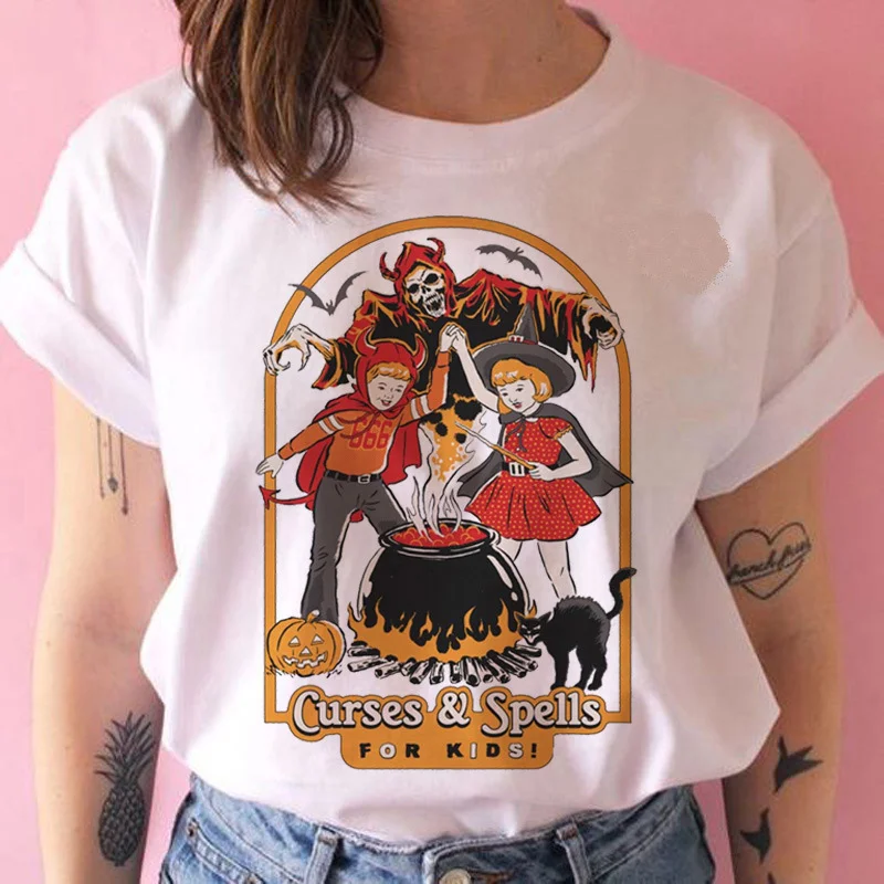 

Women's Shirt Halloween Horror Friends Tv Show T Shirt Female Casual Short Sleeve Fashion 90s Anime Tshirt Top Tees