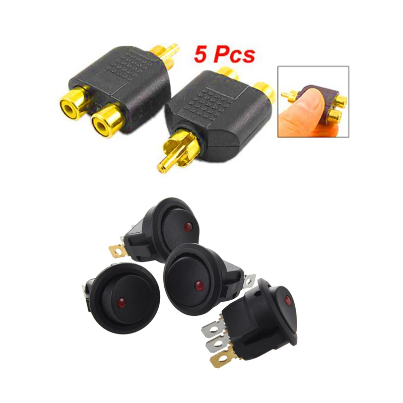 4х двухполярный клавишный переключатель ВКЛ./ВЫКЛ. светодиодный красный 3