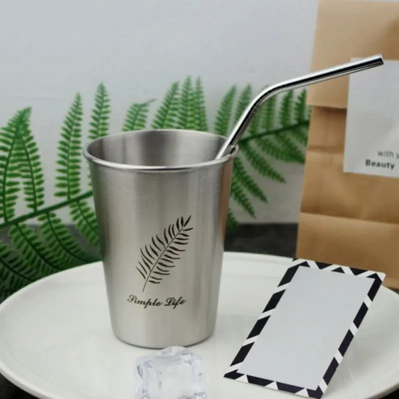 Чашка для воды из нержавеющей стали 500 мл кружка напитков небьющаяся