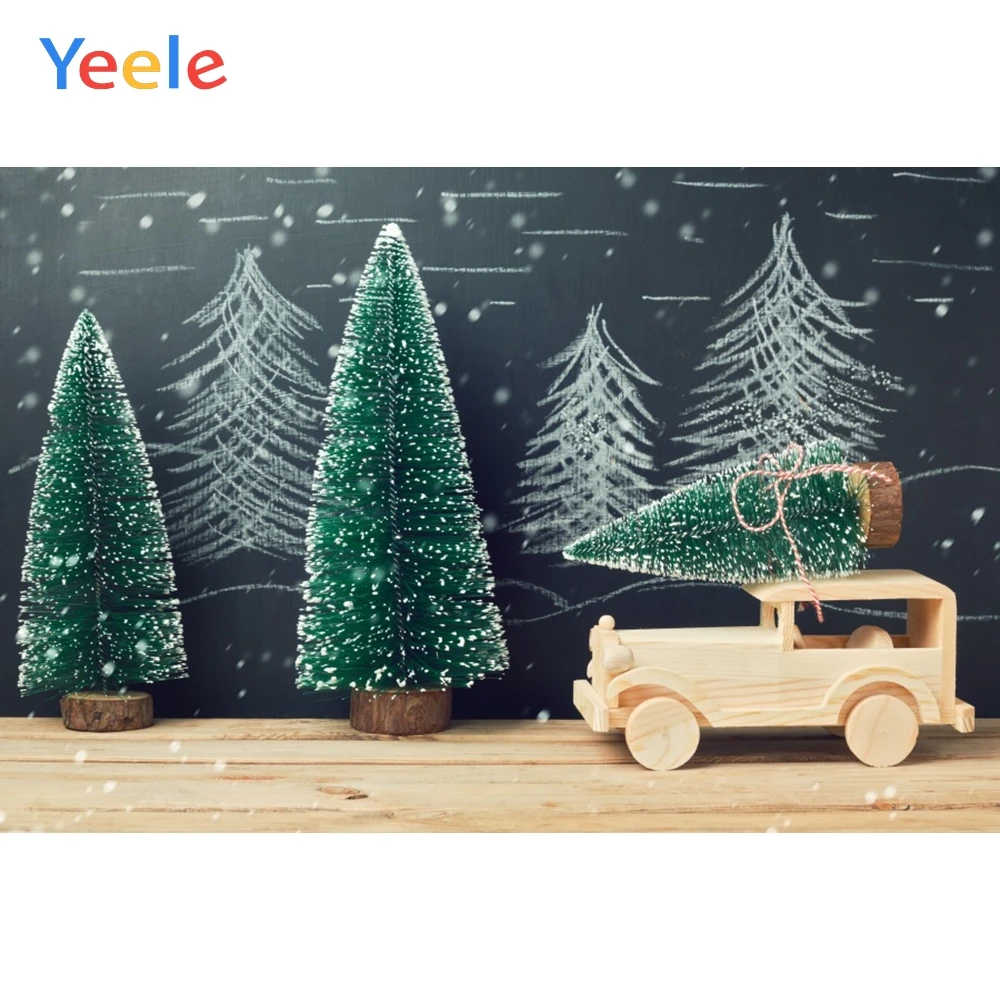 

Yeele Christmas Photocall Snow Wood Car Pines Decor Photography Backdrops Personalized Photographic Backgrounds For Photo Studio