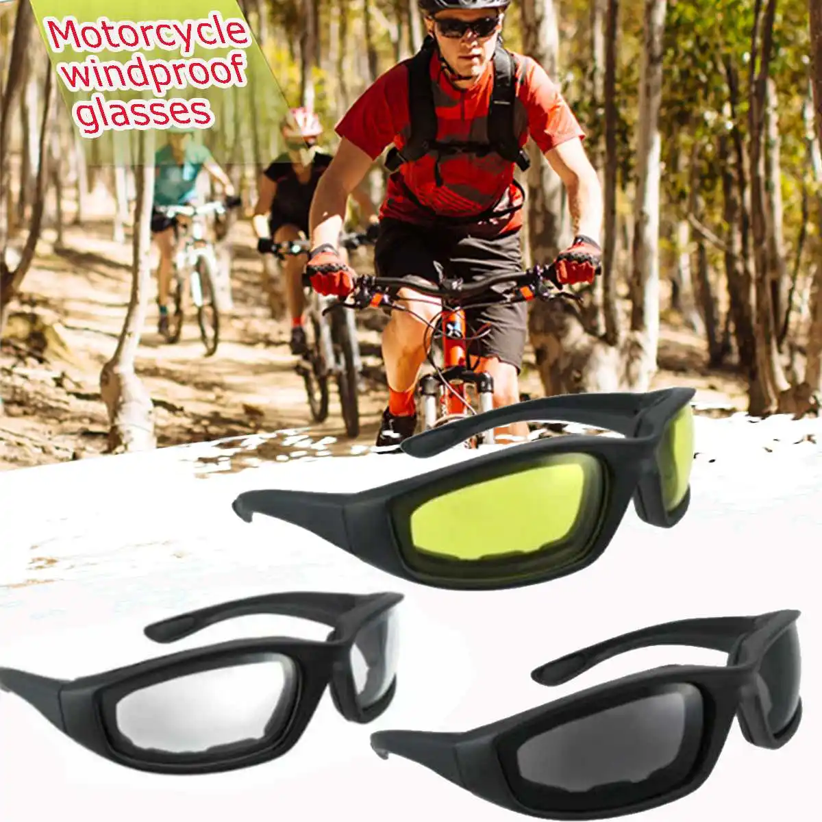 

Ветрозащитные очки унисекс для занятий спортом на открытом воздухе, защита от УФ-лучей, противотуманные очки, велосипедные мотоциклетные с...