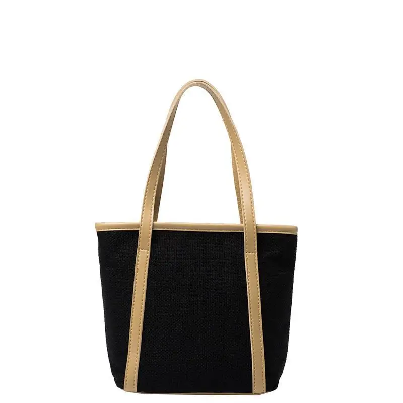 

Women's Shoulder Bag Contrast Color Large Capacity Casual Canvas Samll Handbags Wholesale 2021 New Fashion Female Simple Bags