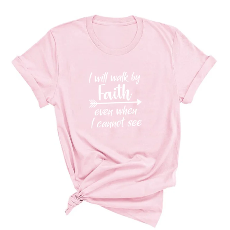 Я буду гулять по вере даже когда не вижу футболку женская модная вера