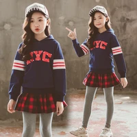 slim spring autumn baby girls suit sweatshirts culottes 2pcs kids teenage outwear children clothing high quality
