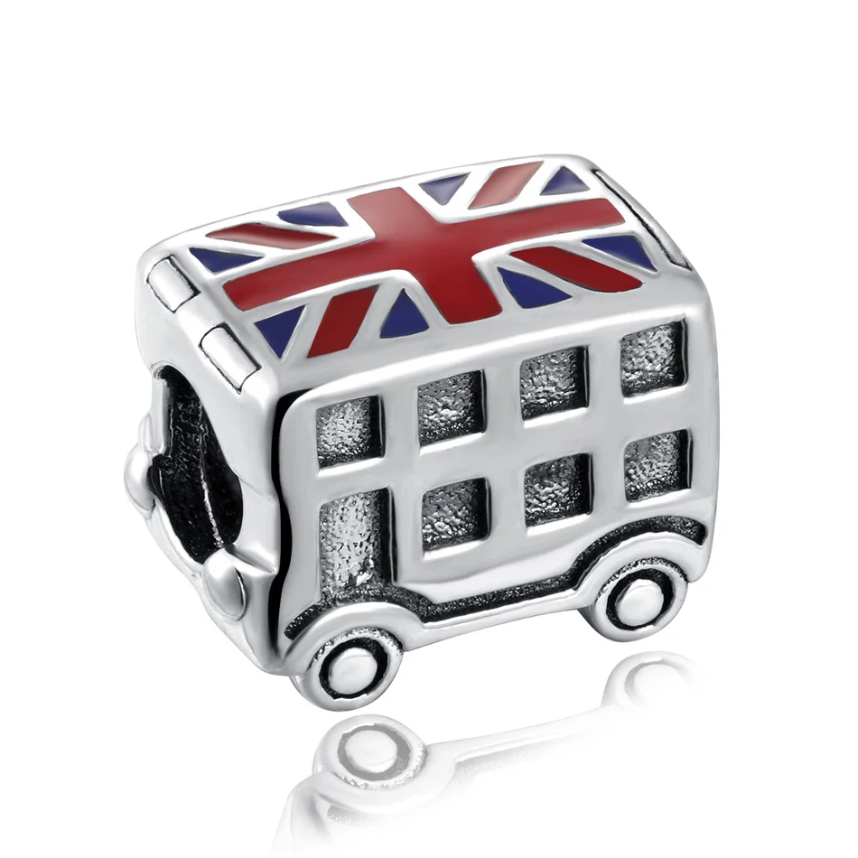 

Подлинные серебряные бусины S925, самодельные ювелирные изделия, Лондонский двухслойный автобус, шарм, подходит для женского браслета, браслет