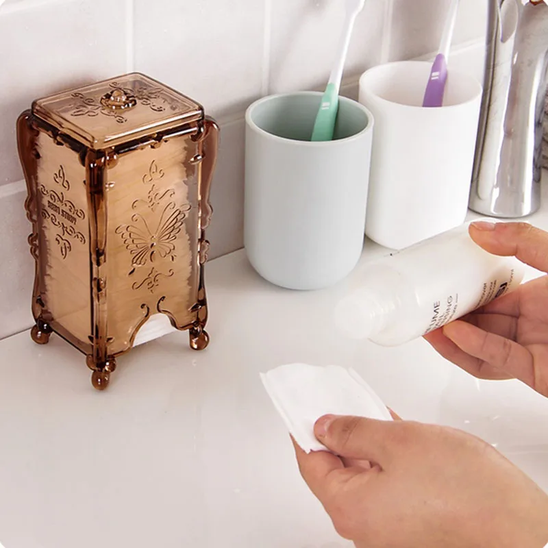 ERMAKOVA Cotton Pad Box Holder Organizer Clear Acrylic Container for Make Up Pads Cosmetics | Дом и сад