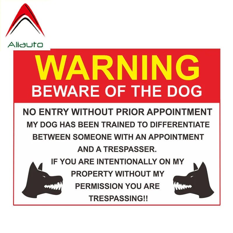 Предупреждение ющая Автомобильная наклейка Aliauto Остерегайтесь собаки без входа