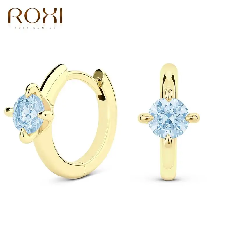 Серьги кольца ROXI в минималистском стиле женские круглые украшения для свадьбы с