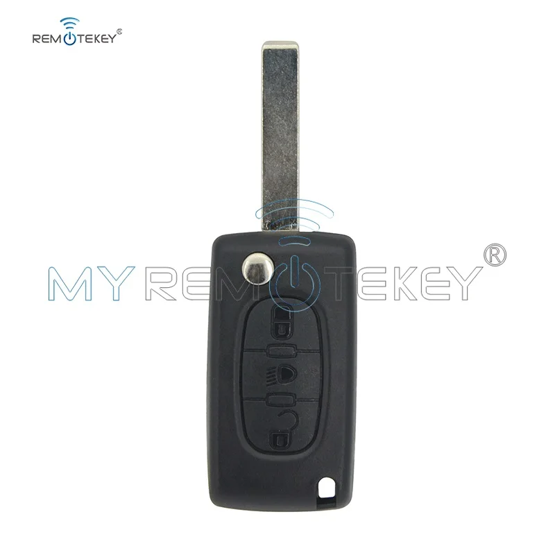 

Remtekey CE0523 Flip remote key shell case for Citroen Peugeot hu83 3 button middle Light button