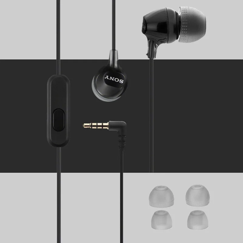 Оригинальные проводные наушники SONY MDR EX15AP 3 5 мм сабвуфер стерео гарнитура с