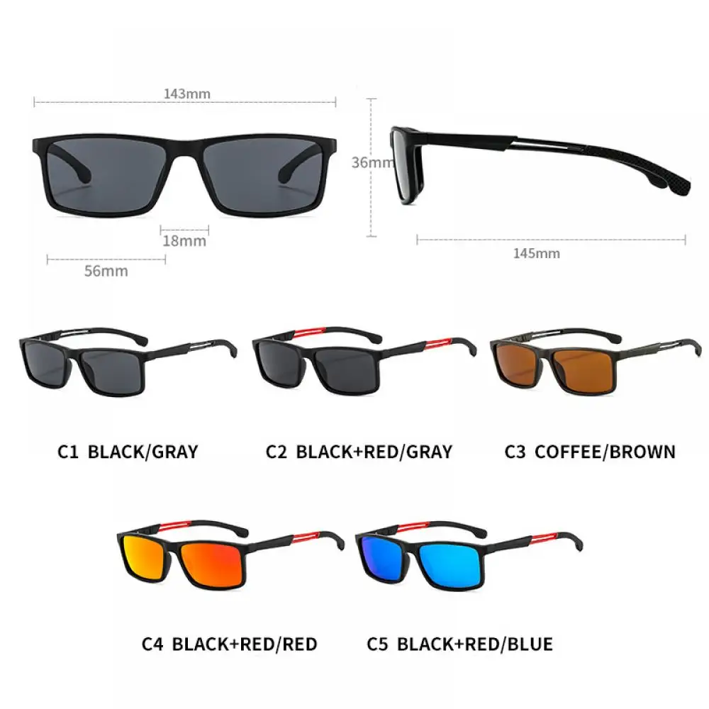 

LongKeeper Ultralight TR90 Polarized Sunglasses Men Women Driving Square Sun Glasses Vintage Anti-UV Driver Black Goggle Eyewear