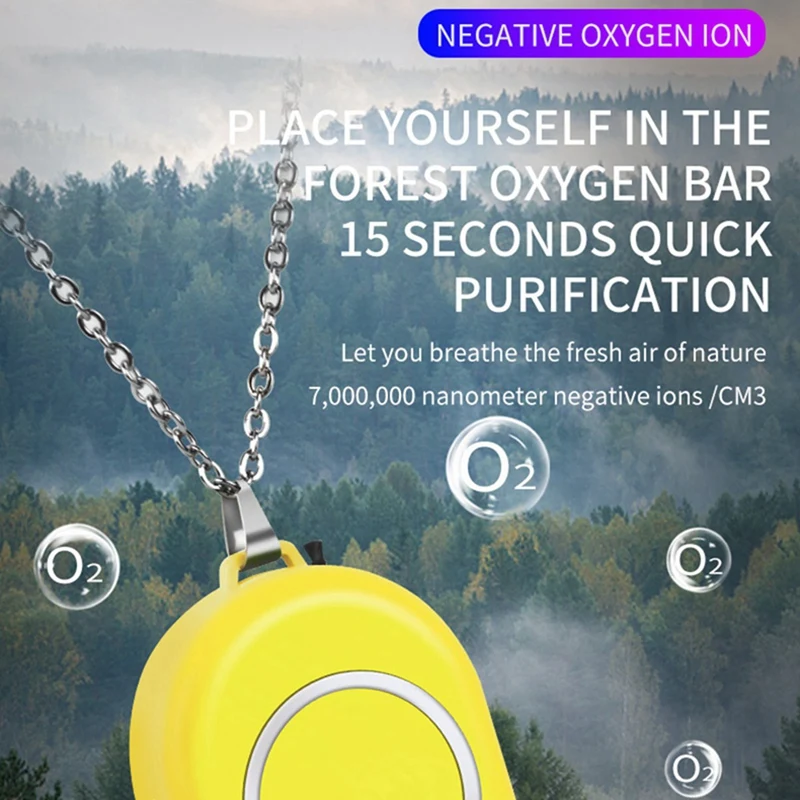

3 Pcs Wearable Air Purifier, Personal Necklace Air Freshener, Portable USB Air Cleaner Negative Ion Generator Low Noise