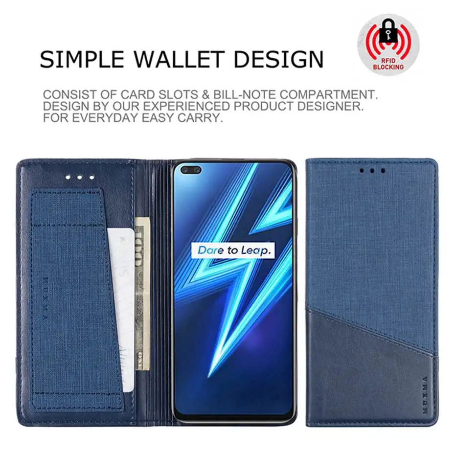 Чехол книжка из искусственной кожи для OPPO REALME 6 PRO чехол Pro Магнитный кошелек