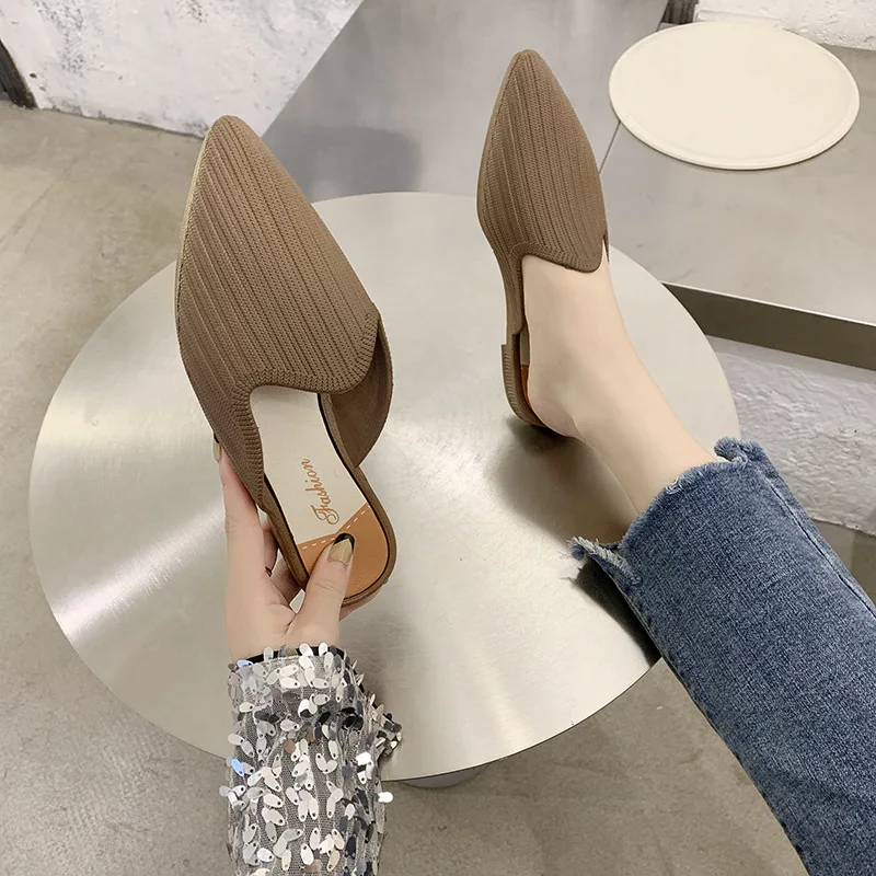 

Women Slipper Pointed Closed Toe Summer Beach Flat Shoes Muller Jelly Blue Shoes Slipper 2021 New Wholesale Size 36-40 AD-48