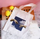 Harajuku крутые женские сумки с графическим рисунком Холщовая Сумка-тоут Ulzzang Kawaii женские сумки через плечо для магазина Harajuku шикарная сумка